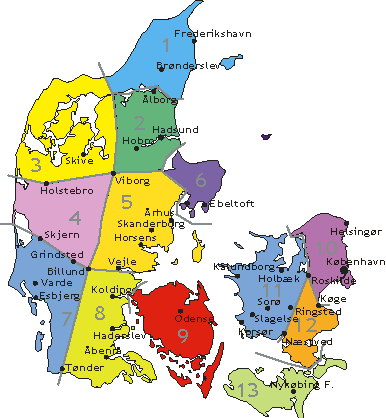 Kort over Danmark